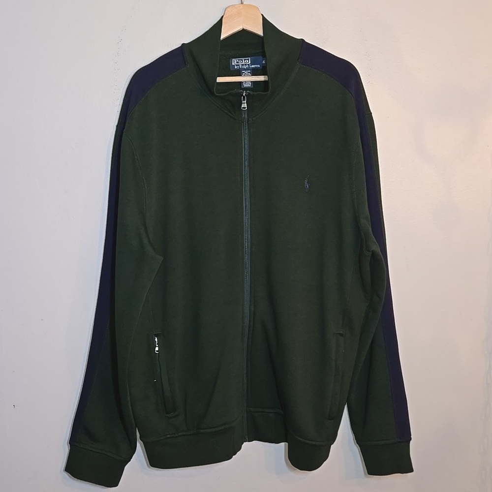 Polo By Ralph Lauren Men's Full Zip Track Performance Jacket Cotton Sweater